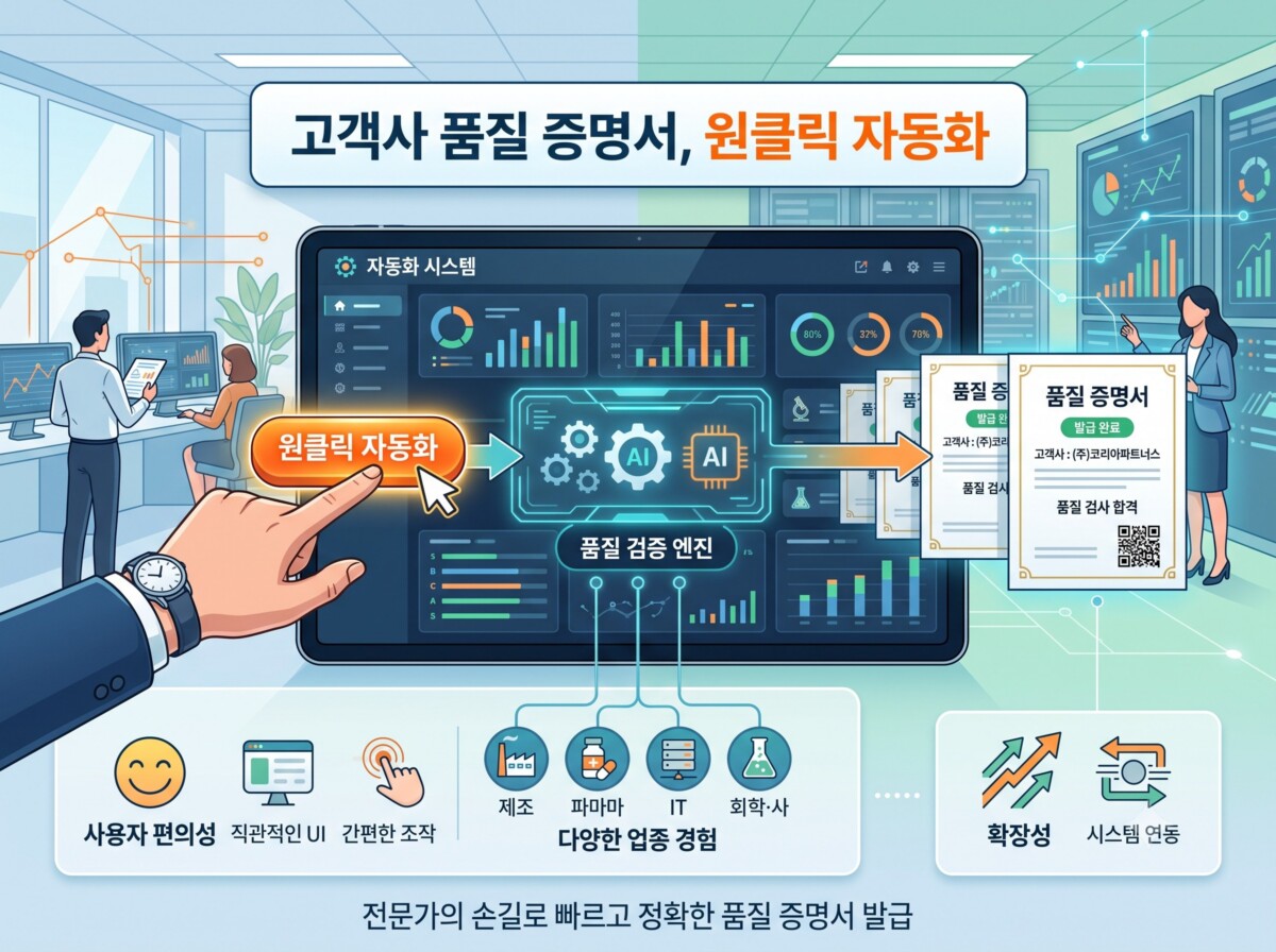 고객사 품질 증명서 원클릭 자동화