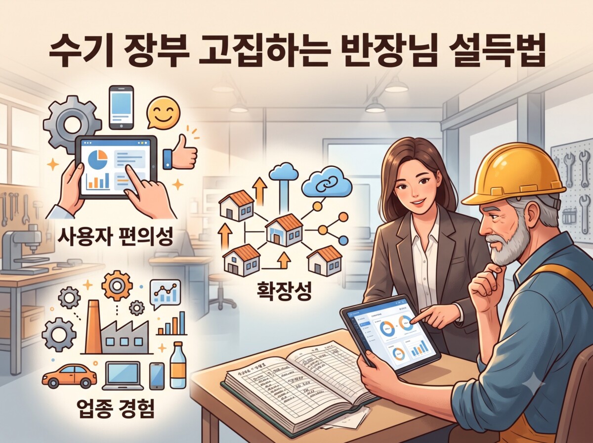 수기 장부 고집하는 반장님 설득법