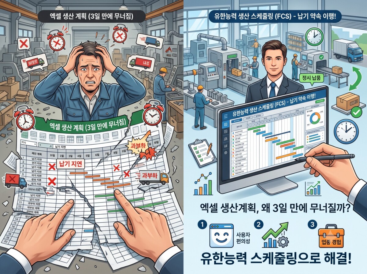 유한능력 생산 스케줄링
